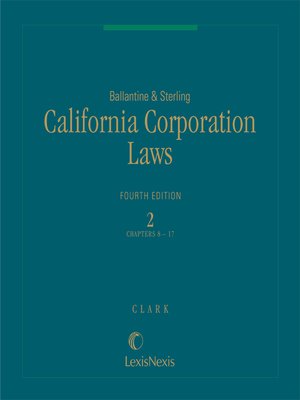 cover image of Ballantine & Sterling, California Corporation Laws